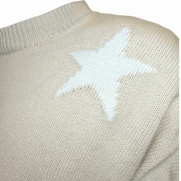Pistola Darya Crewneck Pullover Sweater Knit Sz XS Oversized Stars Royal Dove - Picture 4 of 16